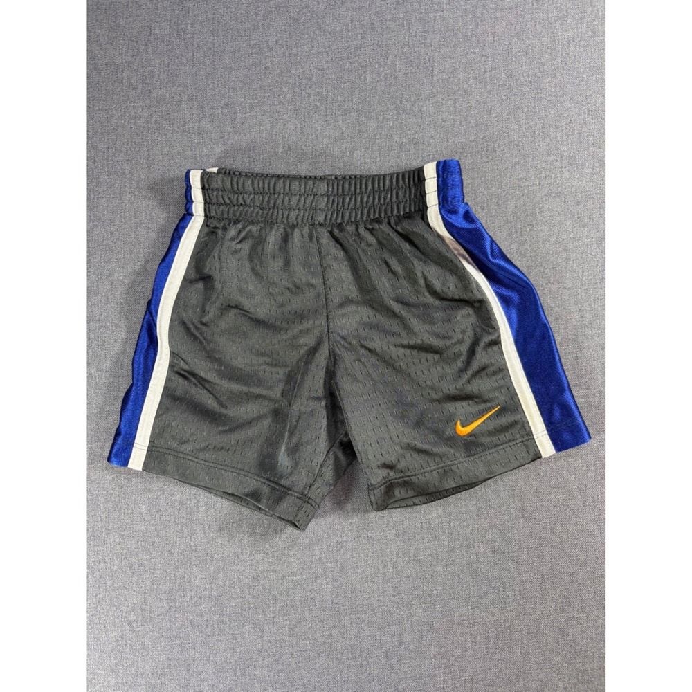 Nike Toddler Boys Mesh Athletic Shorts Gray Blue Orange Swoosh 18M